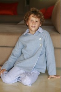 veste de chambre bouille chine bleu
