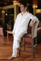 Pyjama long blanc Homme luxe Charles