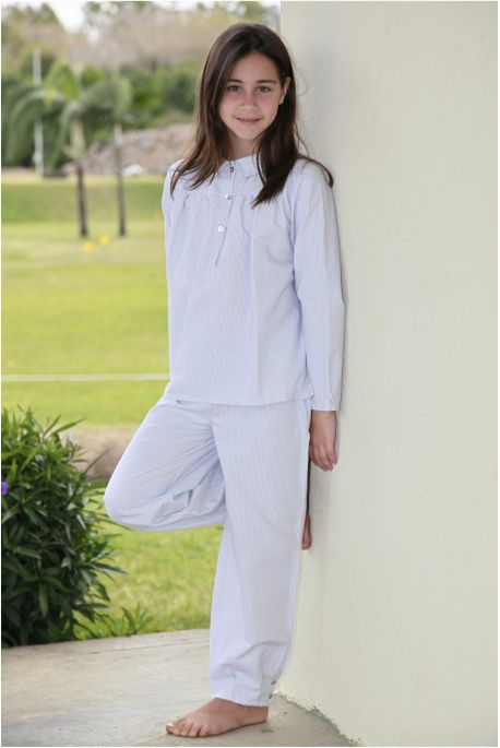 Pyjama Fille Amélie rayé gris