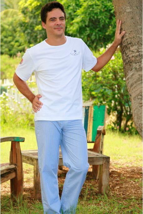 Pyjama Homme Georges Rayure bleu ciel