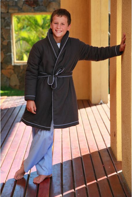 Robe de chambre Garcon Anthracite Etoile