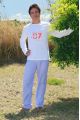 Pyjama Homme Rayé Ciel Orange Gonzague