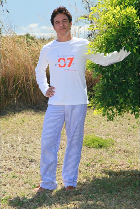 Pyjama Homme Rayé Ciel Orange Gonzague
