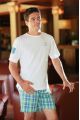 Pyjama Homme Senior écossais ciel pomme