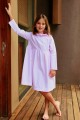 Chemise de Nuit Fille Agathe rayure rose