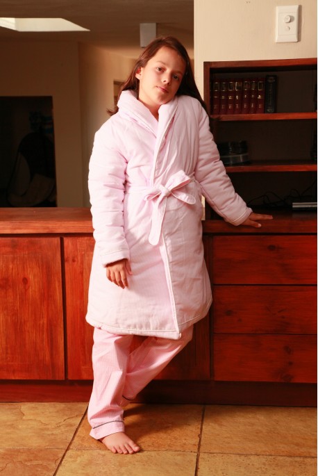 Robe de chambre Etoile rayé rose