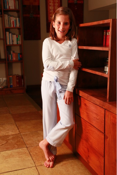Pyjama Fille Victoire rayure roseciel