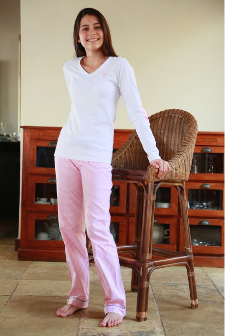 Pyjama Fille Victoire vichy rose