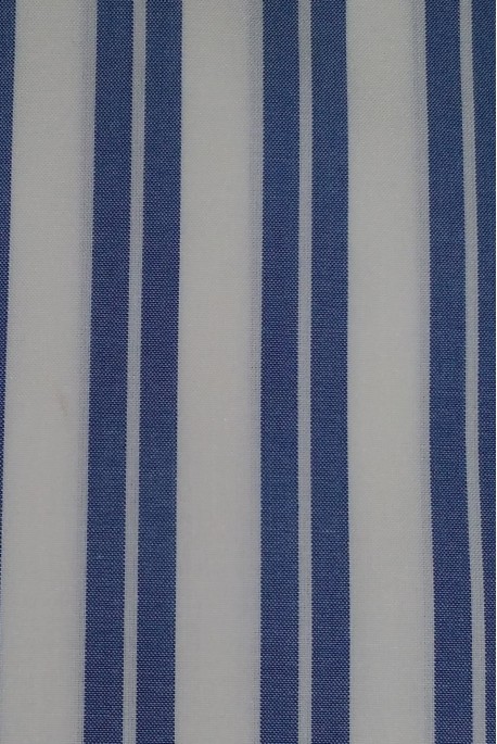 TISSU POPELINE RAYURE BLEU