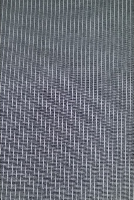 Tissu Popeline Pinstripe Grise