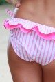 Maillot Culotte Fille Luciole rayure Fuchsia