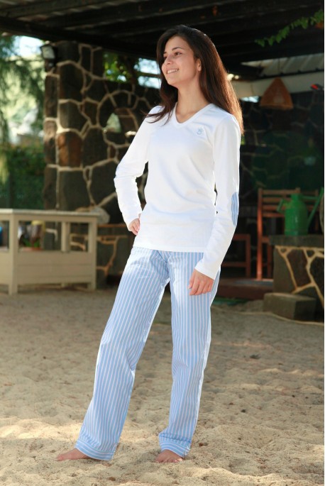 Sky Blue Stripe Ladies’ Pyjama