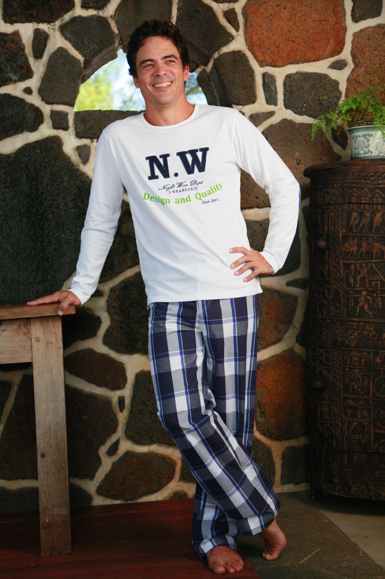 Pyjama Homme Gonzague Carreau Bleu L orangerie