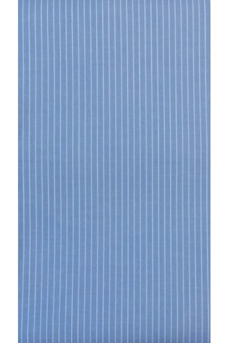 TISSU POPELINE RAYURE PINSTRIPE BLEU CIEL