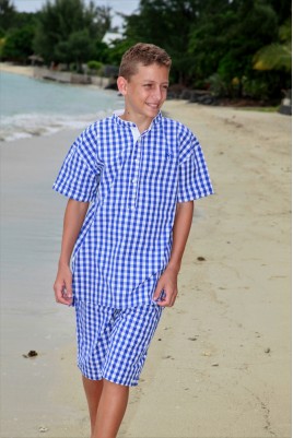 blauw ruitje Pyjama voor jongens