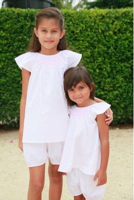 Pyjama blanc 10 ans et 4 ans pour Fille Pimprenelle