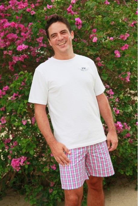 Pyjama court à carreaux roses  pour Homme Senior 