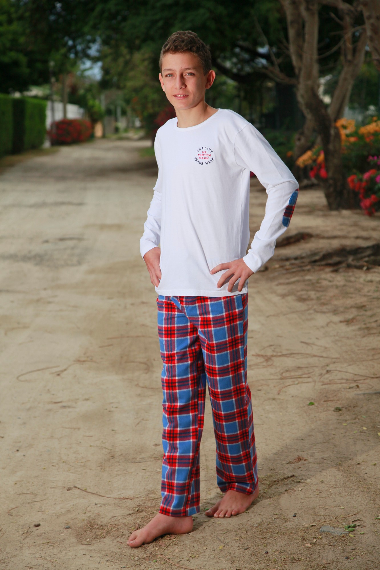 Boys Red Check Pyjamas Gonzague Jr L orangerie