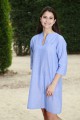 Chemise de nuit Femme Nora rayure bleu