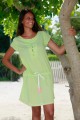 Chemise de Nuit Femme Suzanne Voile Fine rayure verte