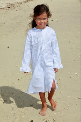 Chemise de Nuit pour Fille Eugénie rayure ciel 6ans