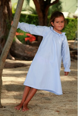 Chemise de Nuit à rayure Bleu Ciel pour Fille Amicie