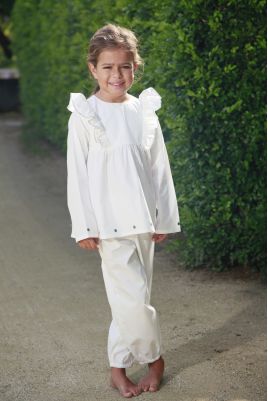 Pyjama long blanc pour fille Calistine