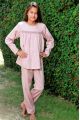 Pyjama Long en tissu Lange Vieux Rose Blandine