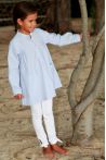 Pyjama Long à rayure ciel pour Fille avec Legging Sybilline
