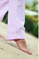 Pyjama Long à rayures rose pour Femme avec T-Shirt Victoire