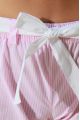 Pyjama Long à rayures rose pour Femme avec T-Shirt Victoire