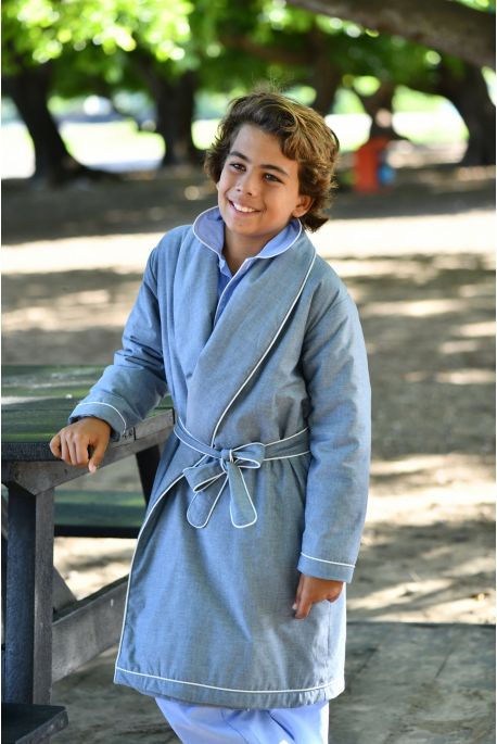 Robe de Chambre pour Garçons en tissu Chambray