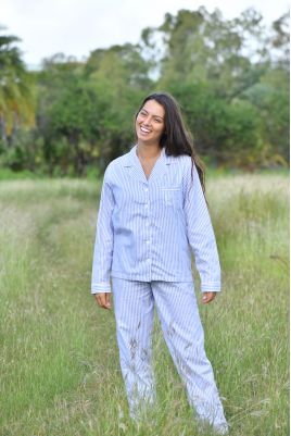 Pyjama pour Femme à Rayures Lilas Gloria