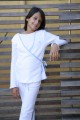 Pyjama Fille Sidonie Blanc Biais Ciel