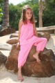 Pyjama Fille smocks sans manches Albertine fushia 242